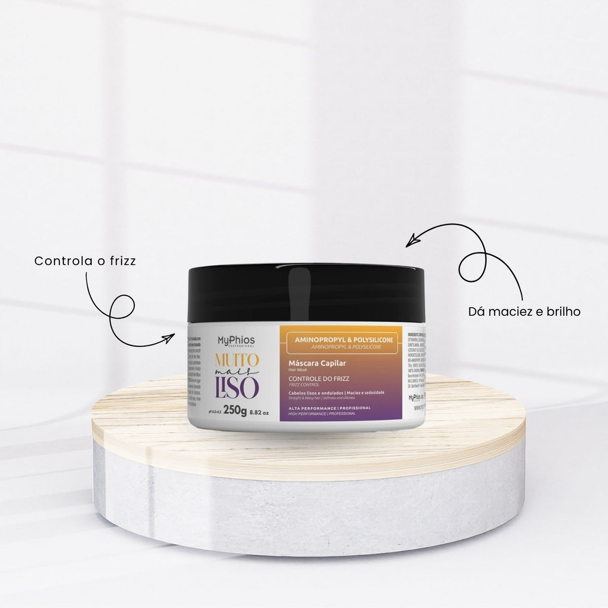 Máscara MyPhios Muito Mais Liso Hidrata Controla Frizz 250 g