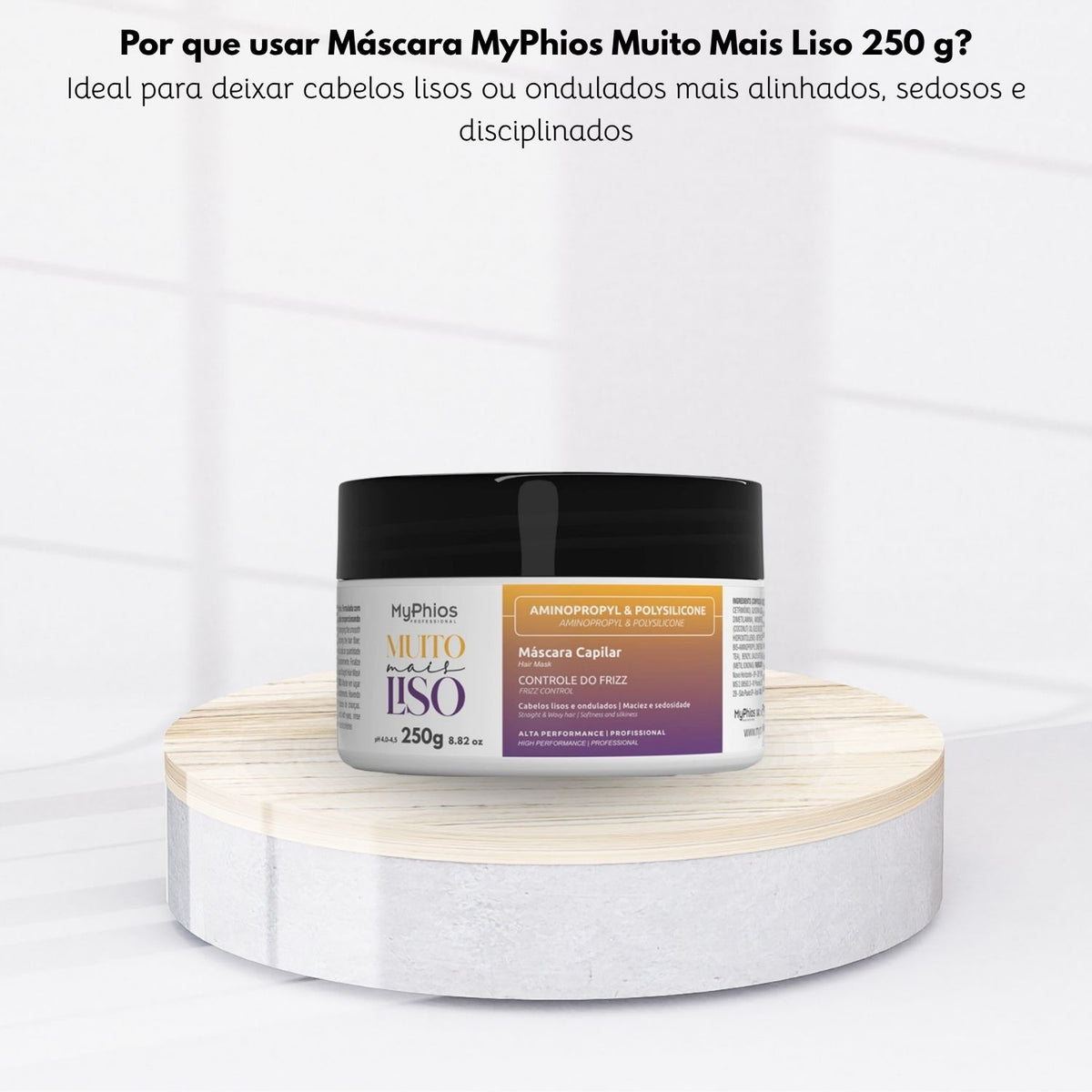 Máscara MyPhios Muito Mais Liso Hidrata Controla Frizz 250 g
