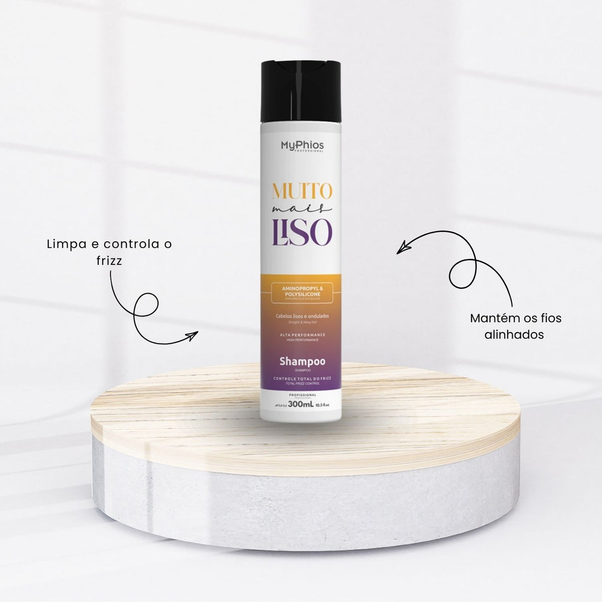 Shampoo MyPhios Muito Mais Liso Redução de Frizz 300 ml