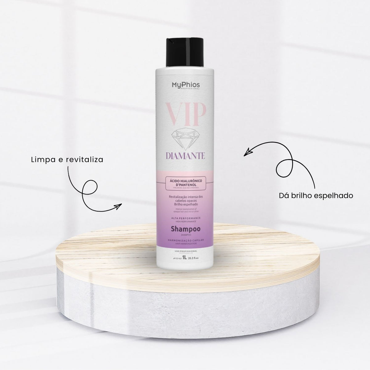 Shampoo MyPhios VIP Diamante Brilho e Maciez 1 Litro