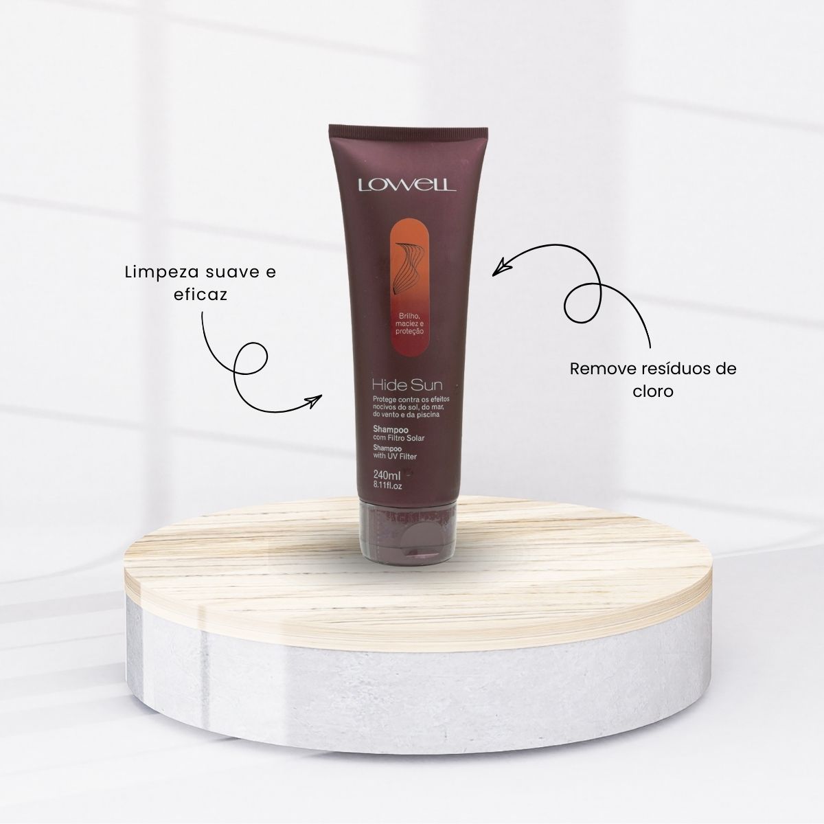 Shampoo Lowell Hide Sun Com Filtro Solar 240 ml