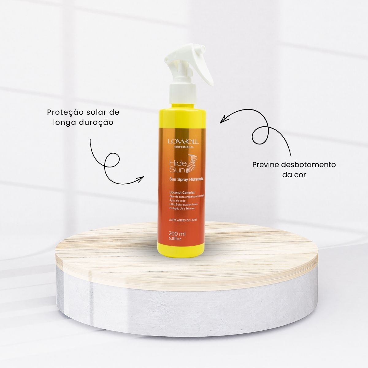 Leave-in Lowell Hide Sun Spray Hidratante 200 ml