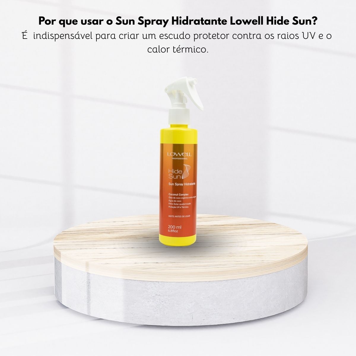 Leave-in Lowell Hide Sun Spray Hidratante 200 ml
