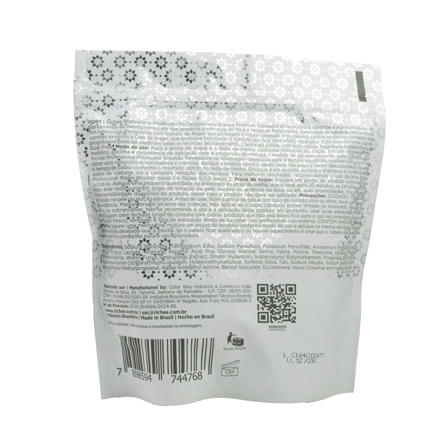 Pó Descolorante Richée Prismcolor 9 tons Branco ultra 300 ml
