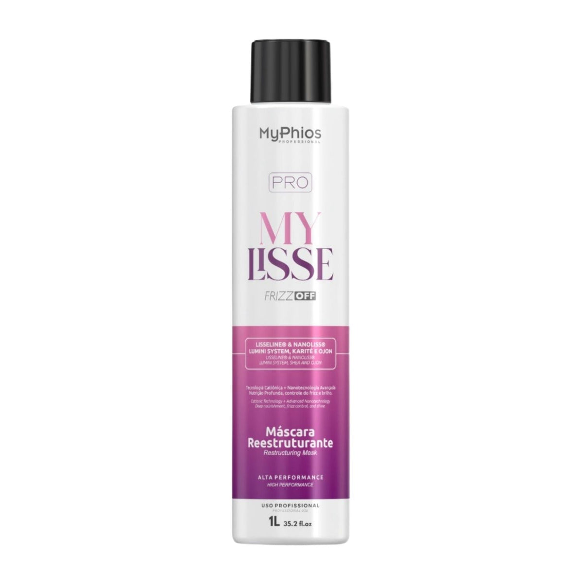 Máscara MyPhios Pro My Lisse Frizz Off Reestruturante Reducao Frizz 1 Litro