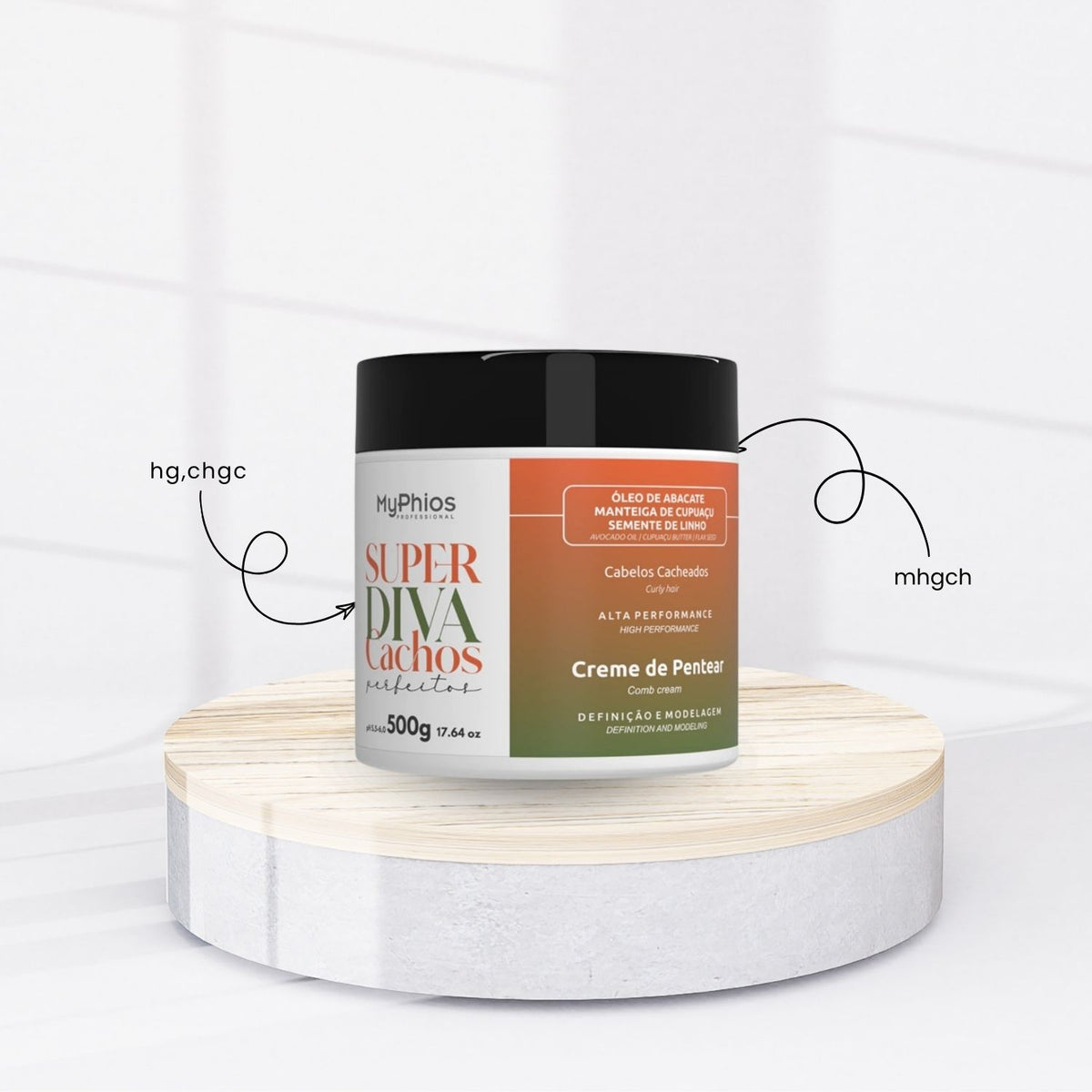 Creme de Pentear MyPhios Creme Super Diva Cachos Perfeitos 500 g para Cabelo Cacheado