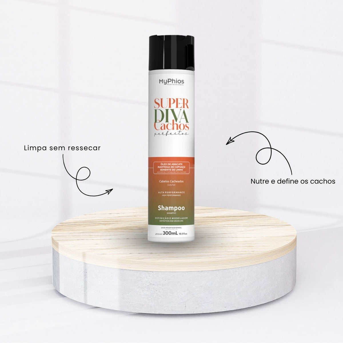 Shampoo MyPhios Super Diva Cachos Perfeitos para Cabelo Cacheado 300 g