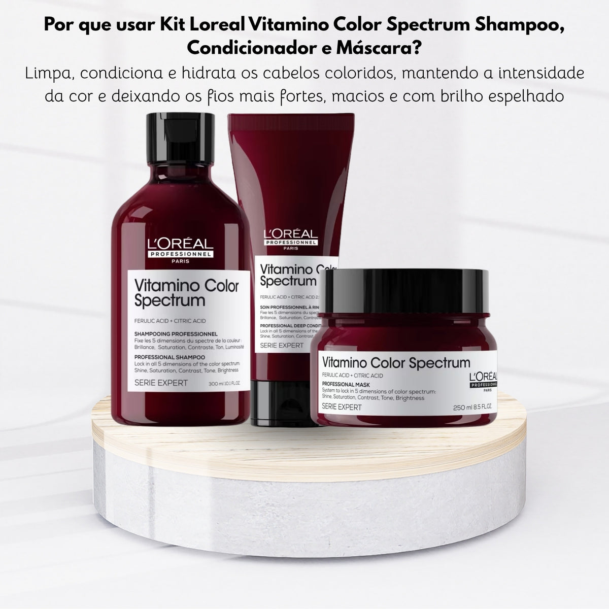 Kit Loreal Vitamino Color Spectrum Shampoo, Condicionador e Máscara