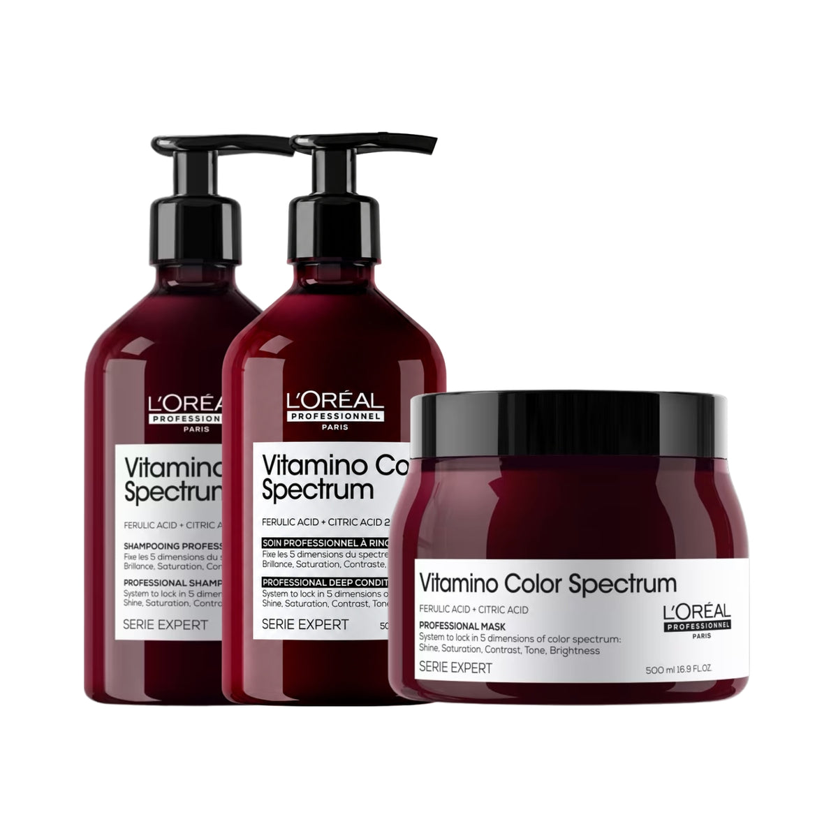 Kit Loreal Vitamino Color Spectrum Shampoo, Condicionador e Máscara 500 ml