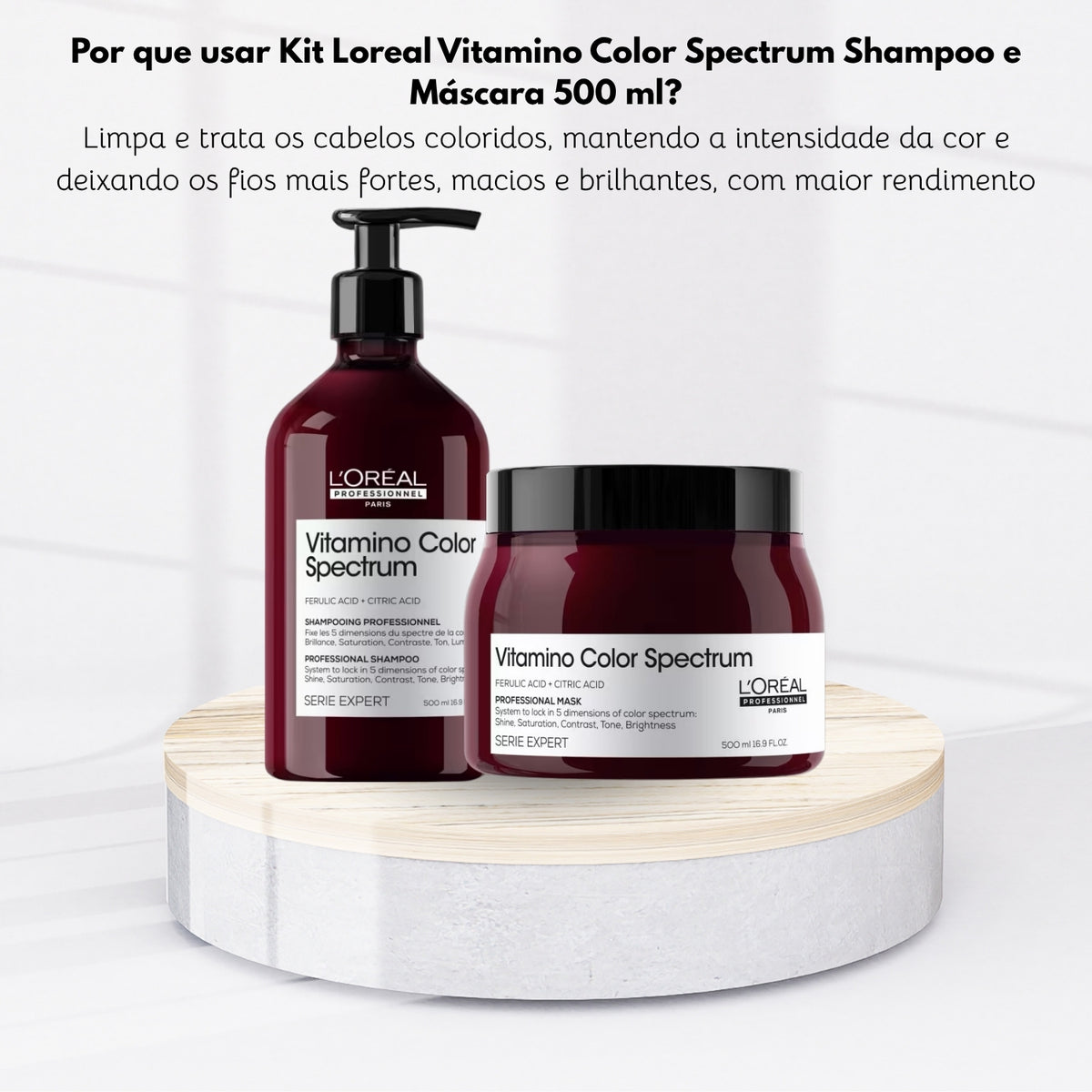 Kit Loreal Vitamino Color Spectrum Shampoo e Máscara 500 ml