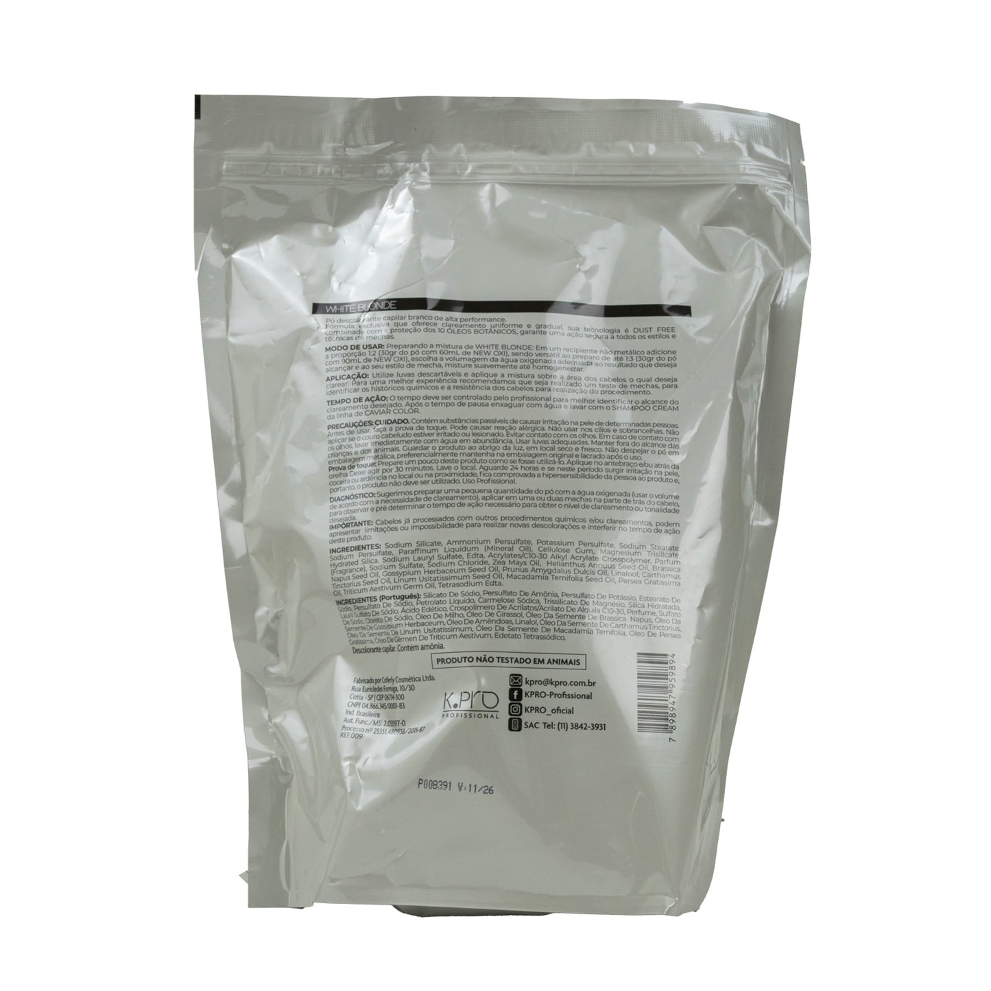 Pó Descolorante K.Pro White Blonde Branco 800 ml