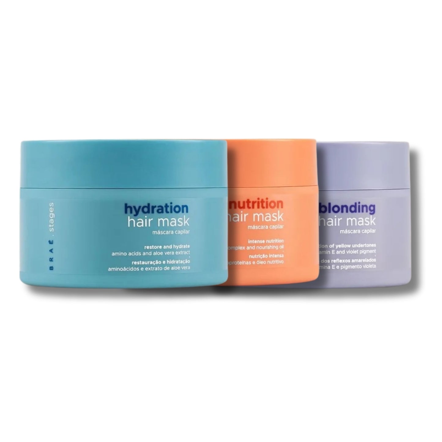 Kit Braé Cronograma Capilar Nutrition Hydration Blonding Máscaras 3 x 200 g