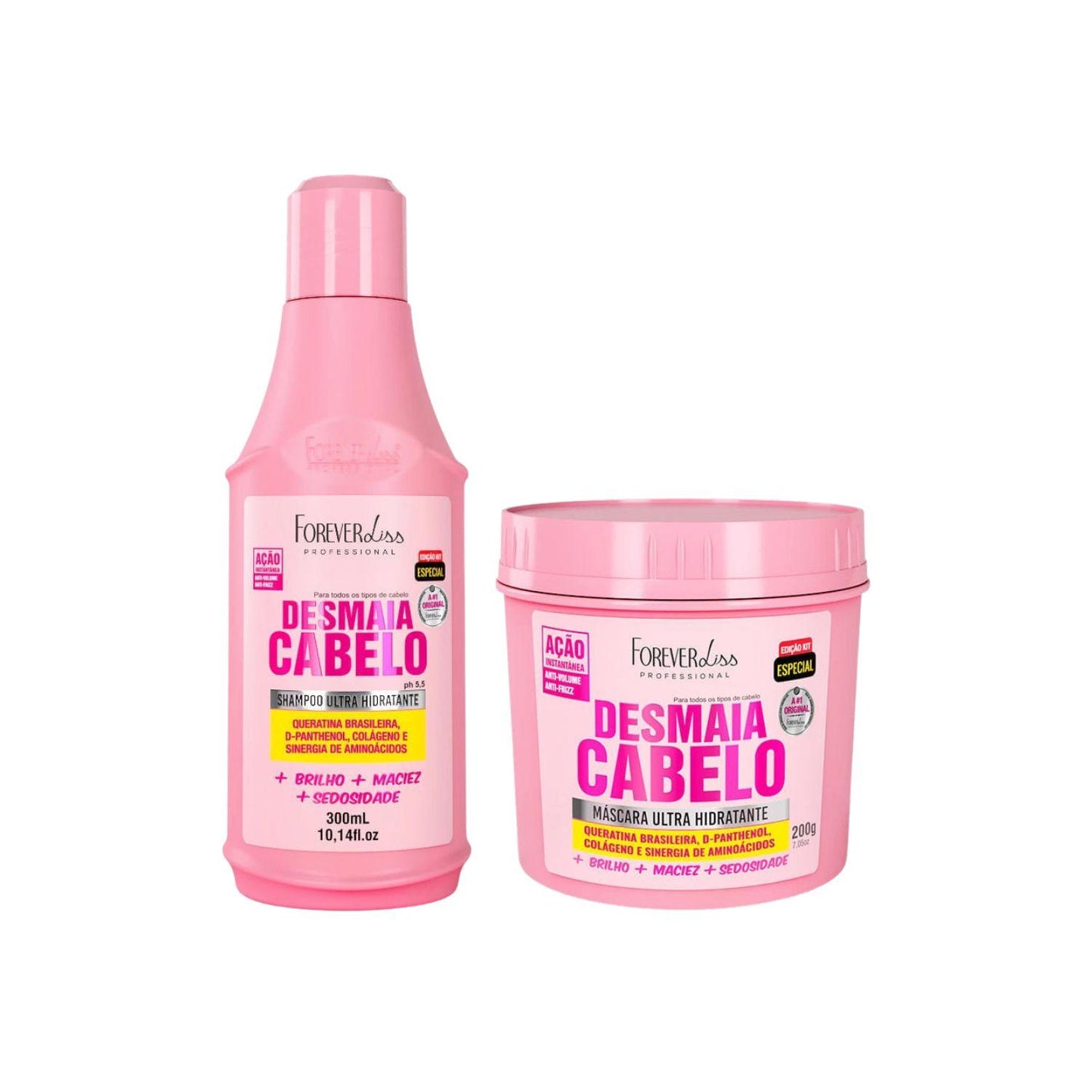 Kit Forever Liss Desmaia Cabelo Shampoo 300 ml e Máscara 200 g