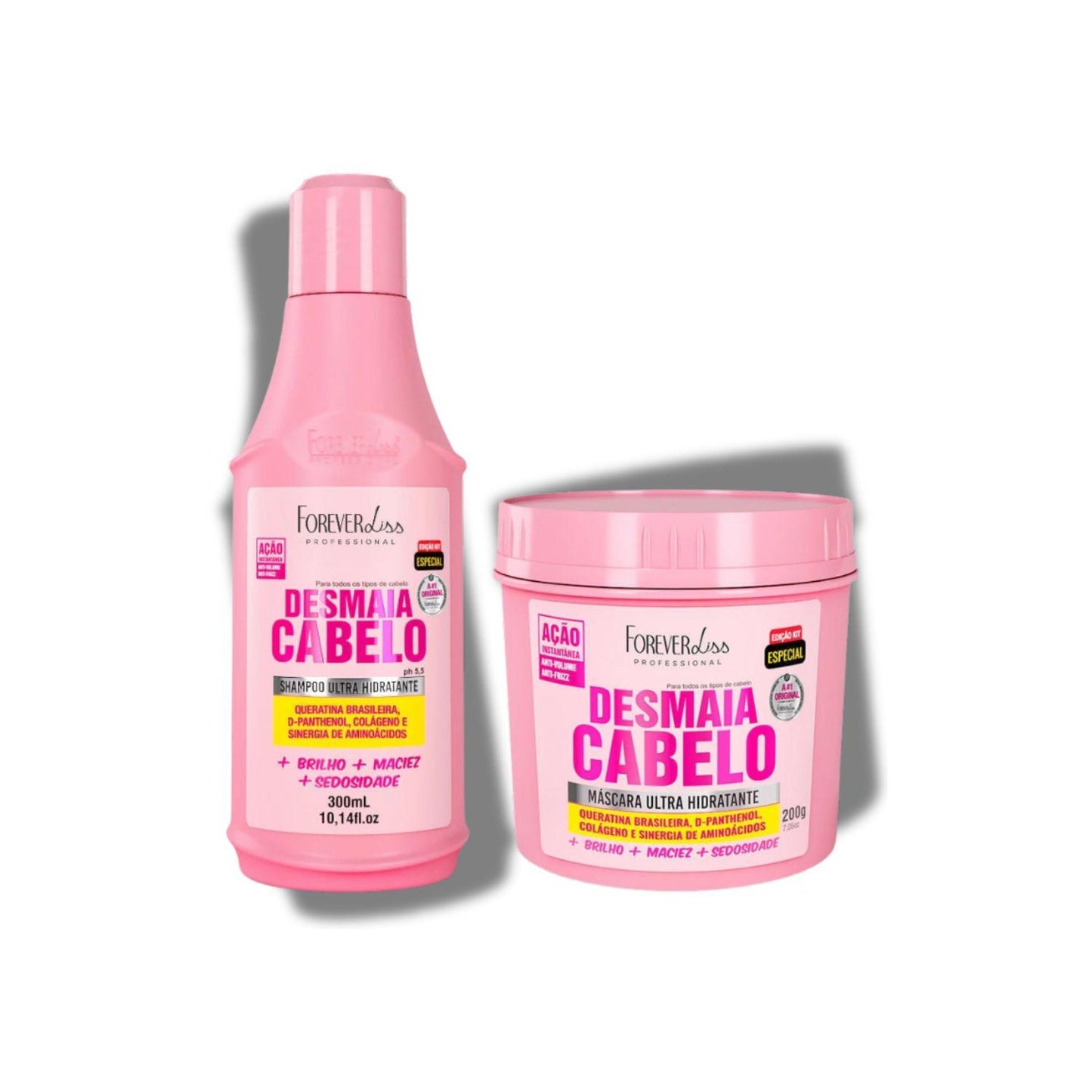 Kit Forever Liss Desmaia Cabelo Shampoo 300 ml e Máscara 200 g