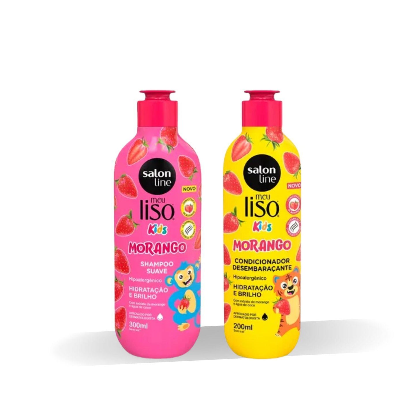 Kit Salon Line Meu Liso kids Morango Shampoo e Condicionador