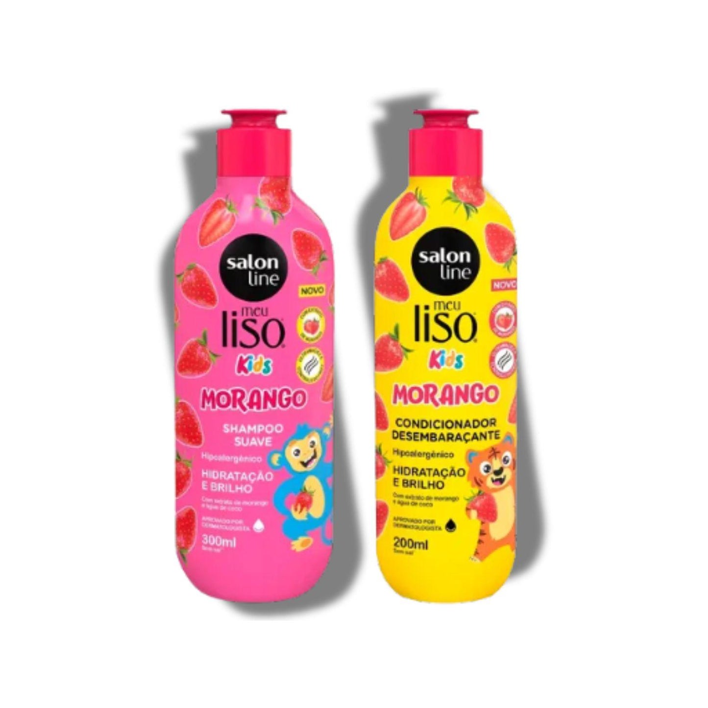 Kit Salon Line Meu Liso kids Morango Shampoo e Condicionador
