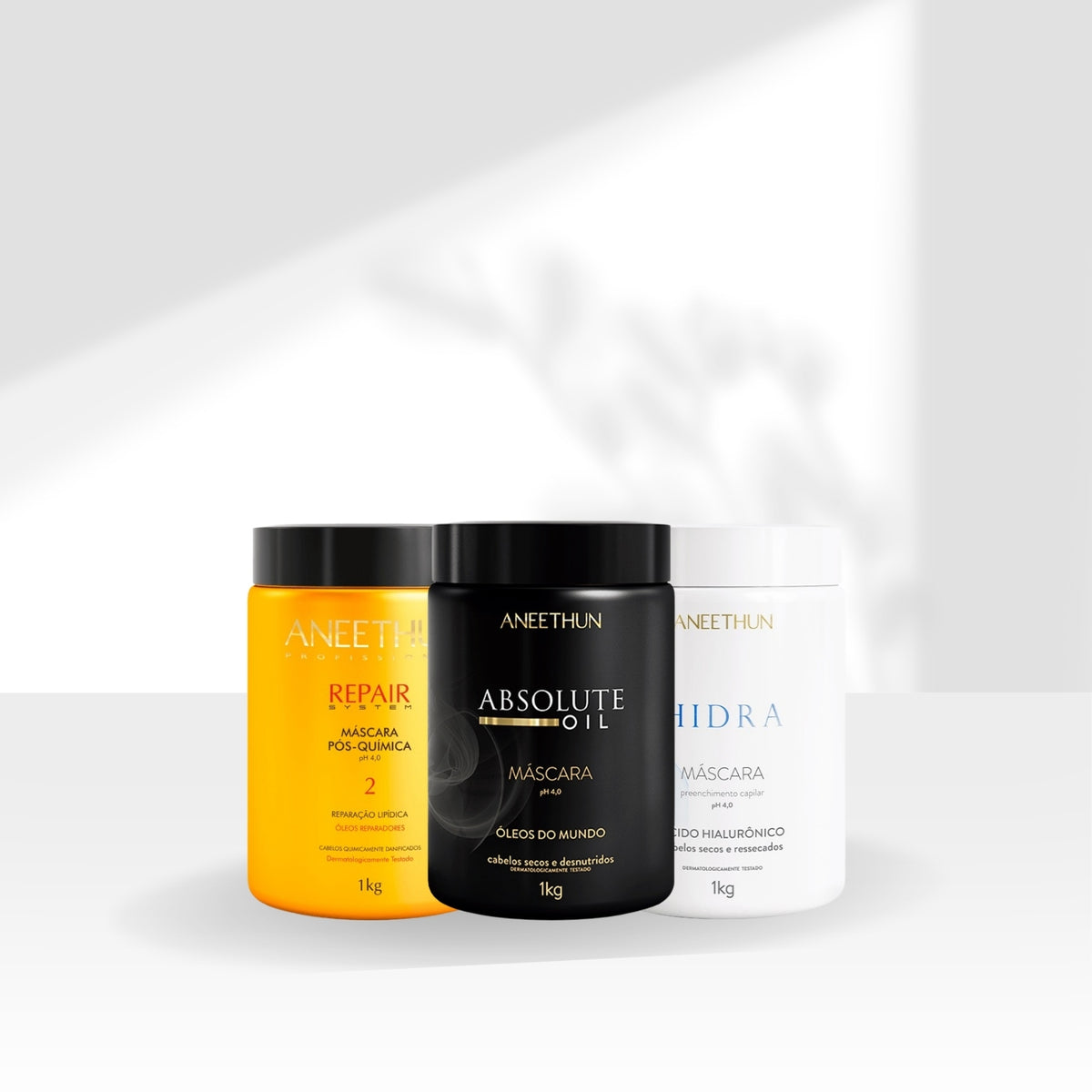Kit Aneethun Cronograma Capilar Máscara de Hidratação Nutrição Reconstrução 3 x 1 Kg