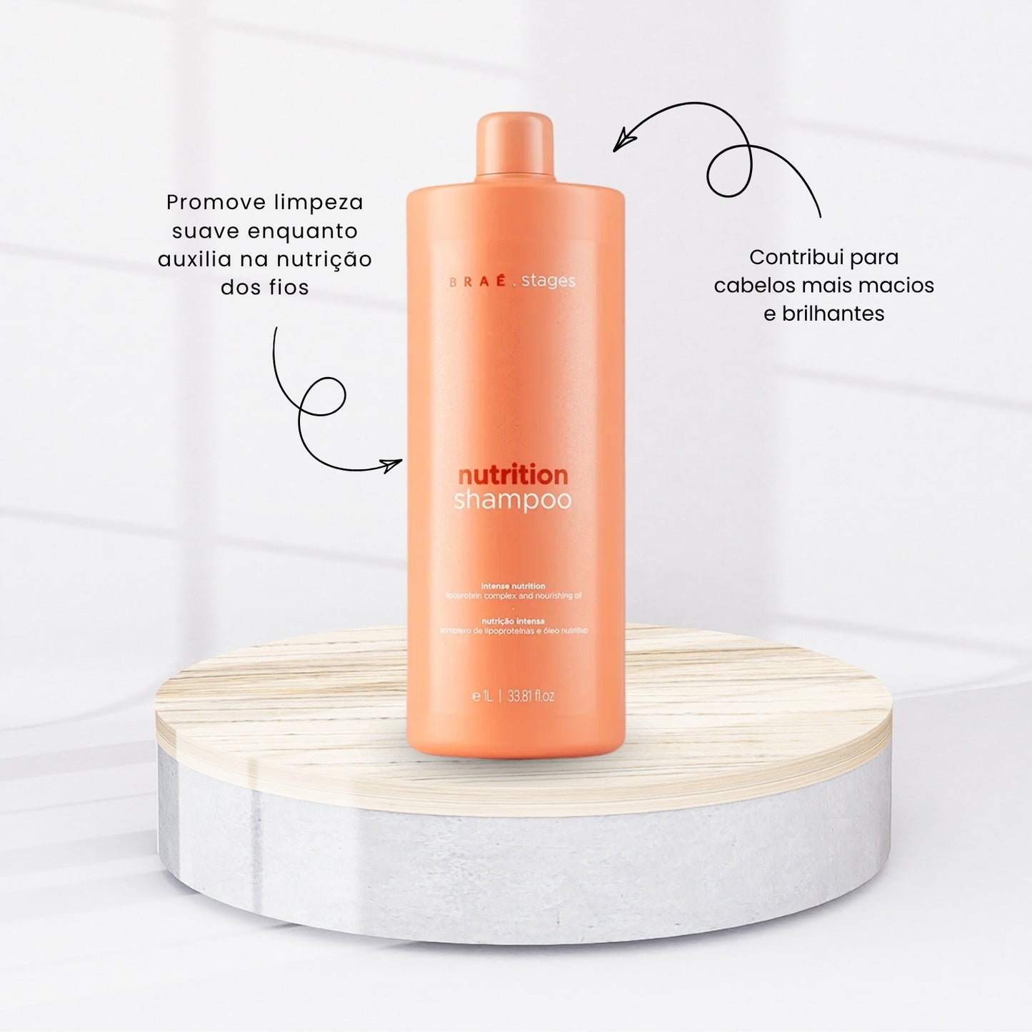 Kit Braé Stages Nutrition Hidratação Nutritiva 2 Shampoo 1 Litro