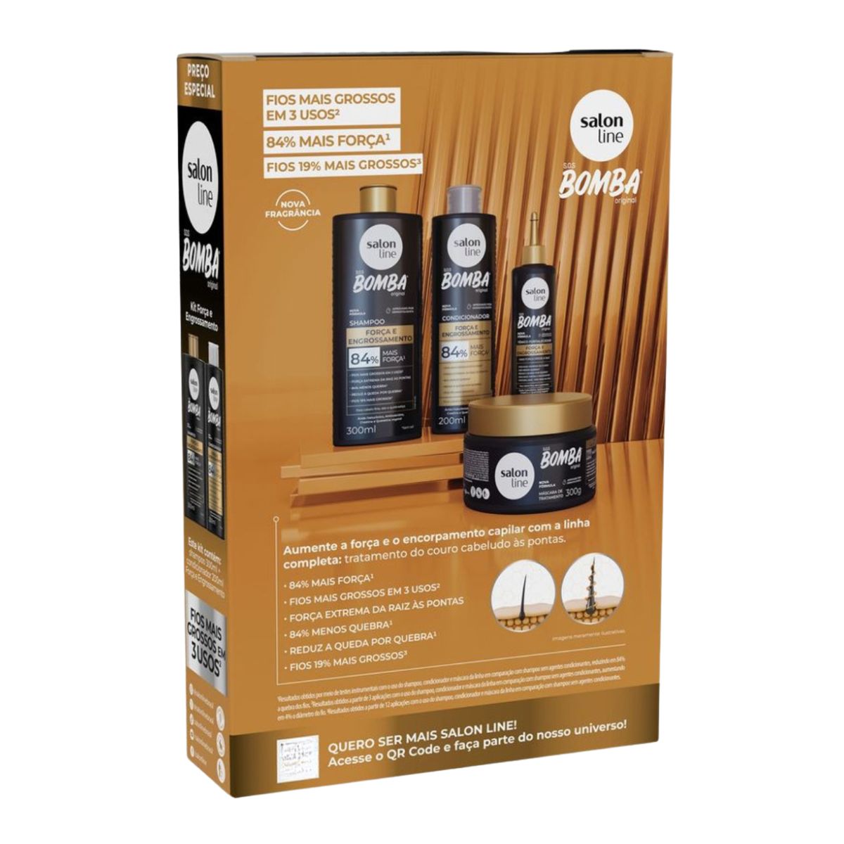 Kit Salon Line S.O.S Bomba Engrossamento Shampoo 300 ml e Condicionador 200 ml