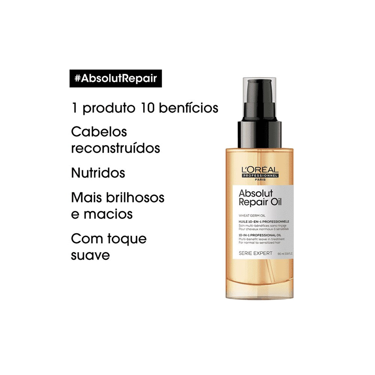 Kit Loreal Absolut Repair Shampoo 300 ml e Oleo Reparador 90 ml
