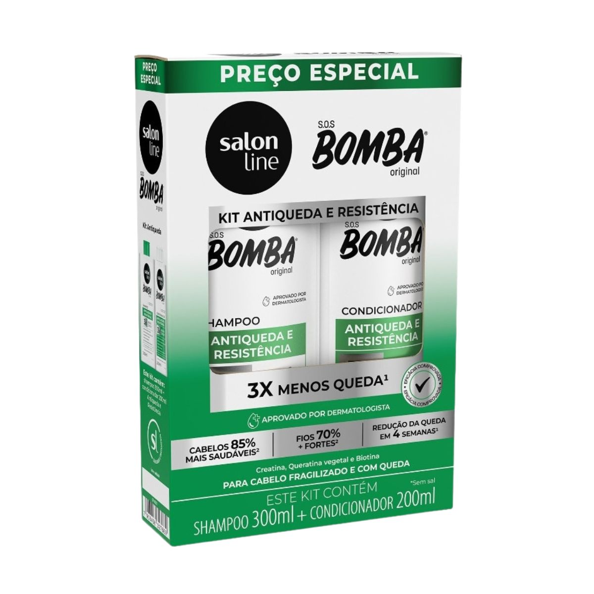 Kit Salon Line S.O.S Bomba Antiqueda Shampoo 300 ml + Condicionador 200 ml