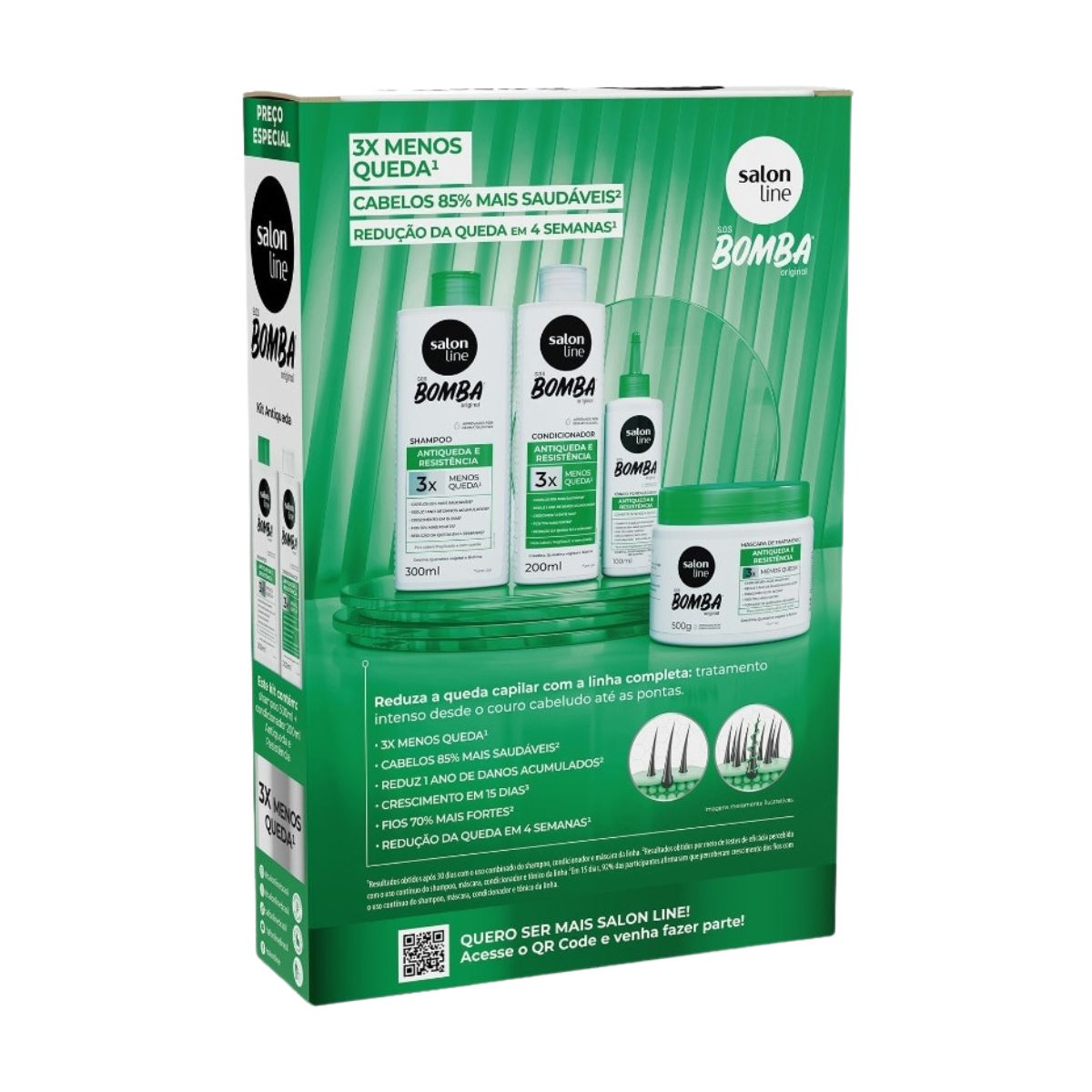Kit Salon Line S.O.S Bomba Antiqueda Shampoo 300 ml + Condicionador 200 ml
