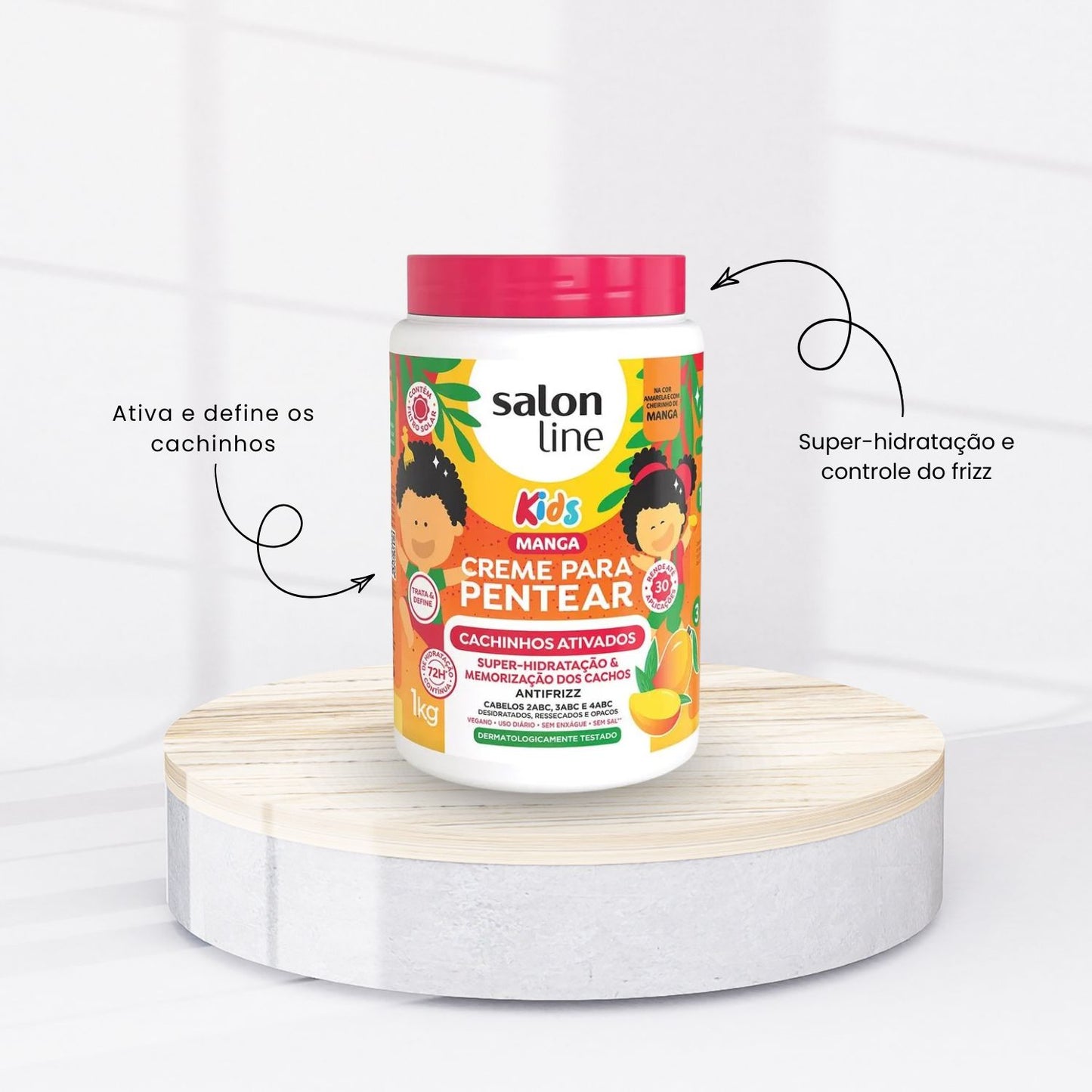 Creme de Pentear Salon Line Kids Manga Cachinhos Ativados Creme 1 Litro