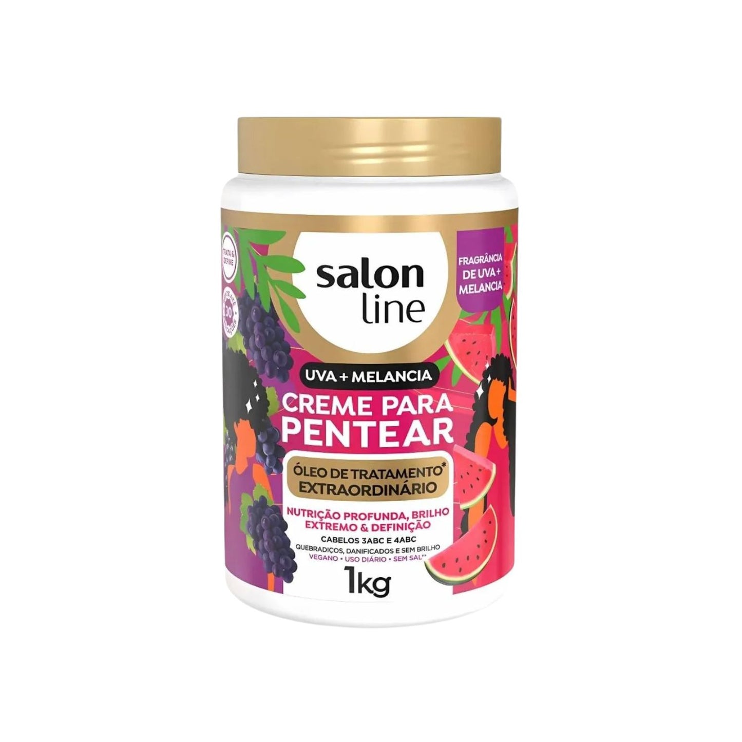 Leave-in Salon Line Uva + Melancia Creme Para Pentear 1 Litro