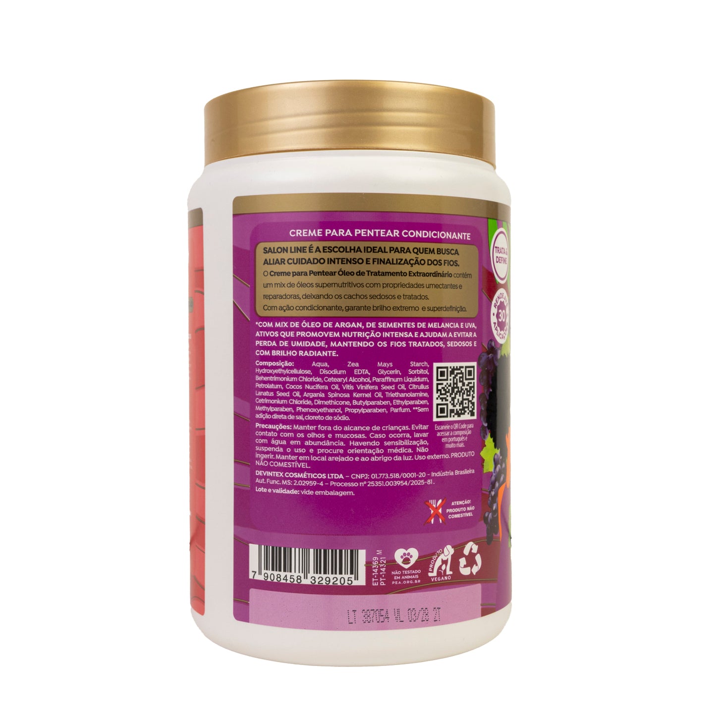 Leave-in Salon Line Uva + Melancia Creme Para Pentear 1 Litro