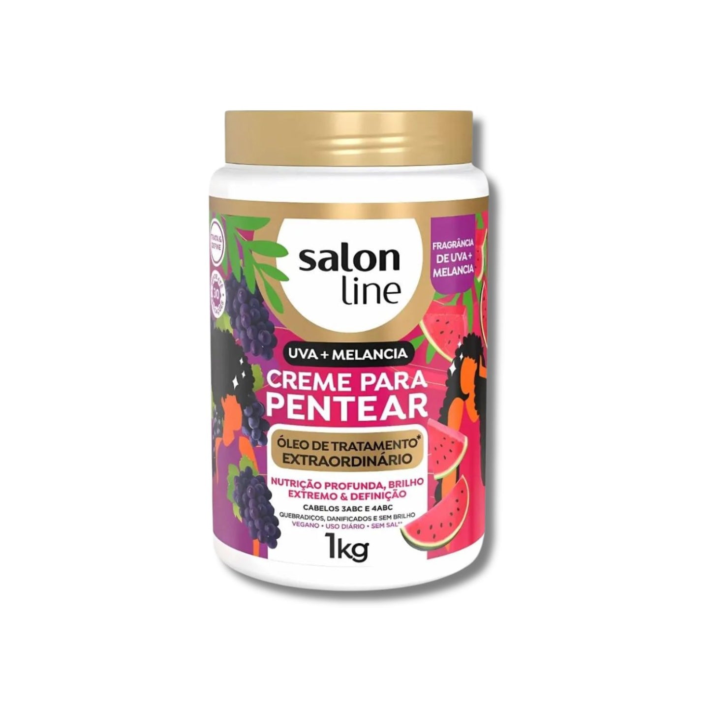 Leave-in Salon Line Uva + Melancia Creme Para Pentear 1 Litro