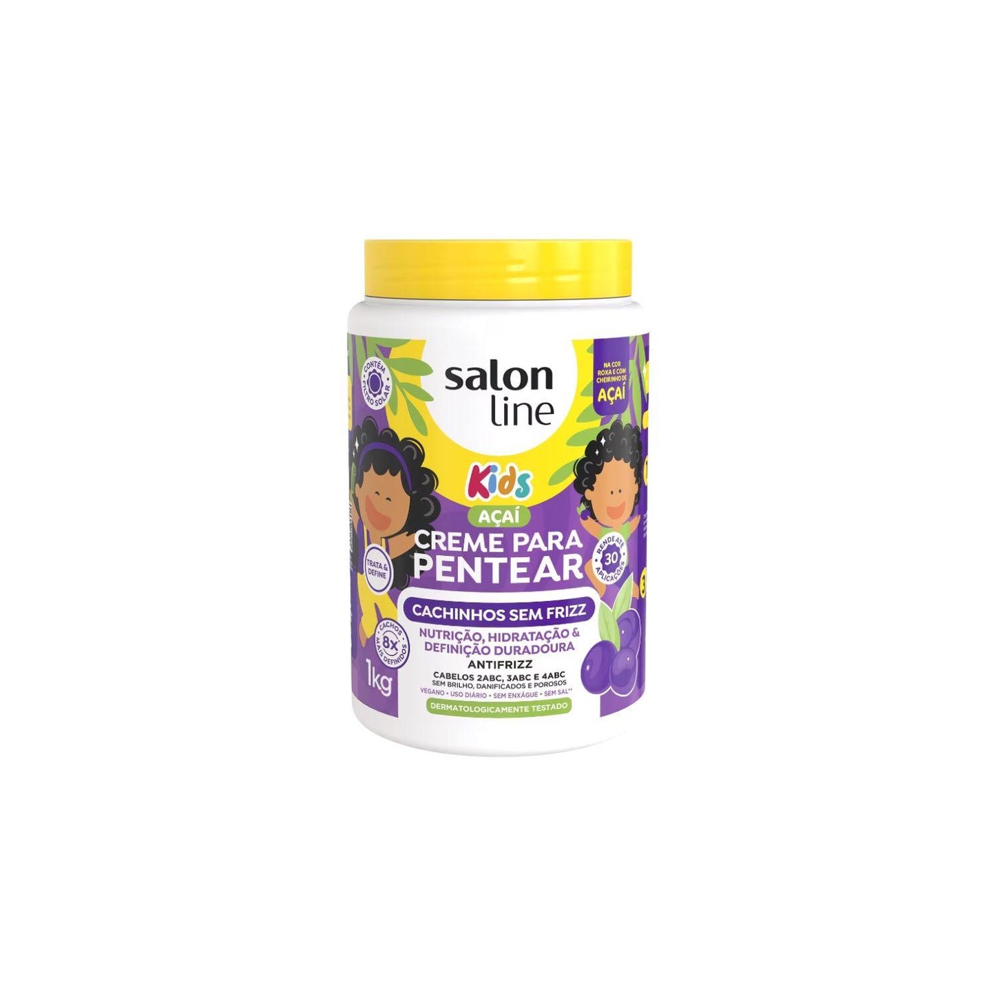 Creme de Pentear Salon Line Kids Açai Cachinhos Sem Frizz Creme 1 Litro