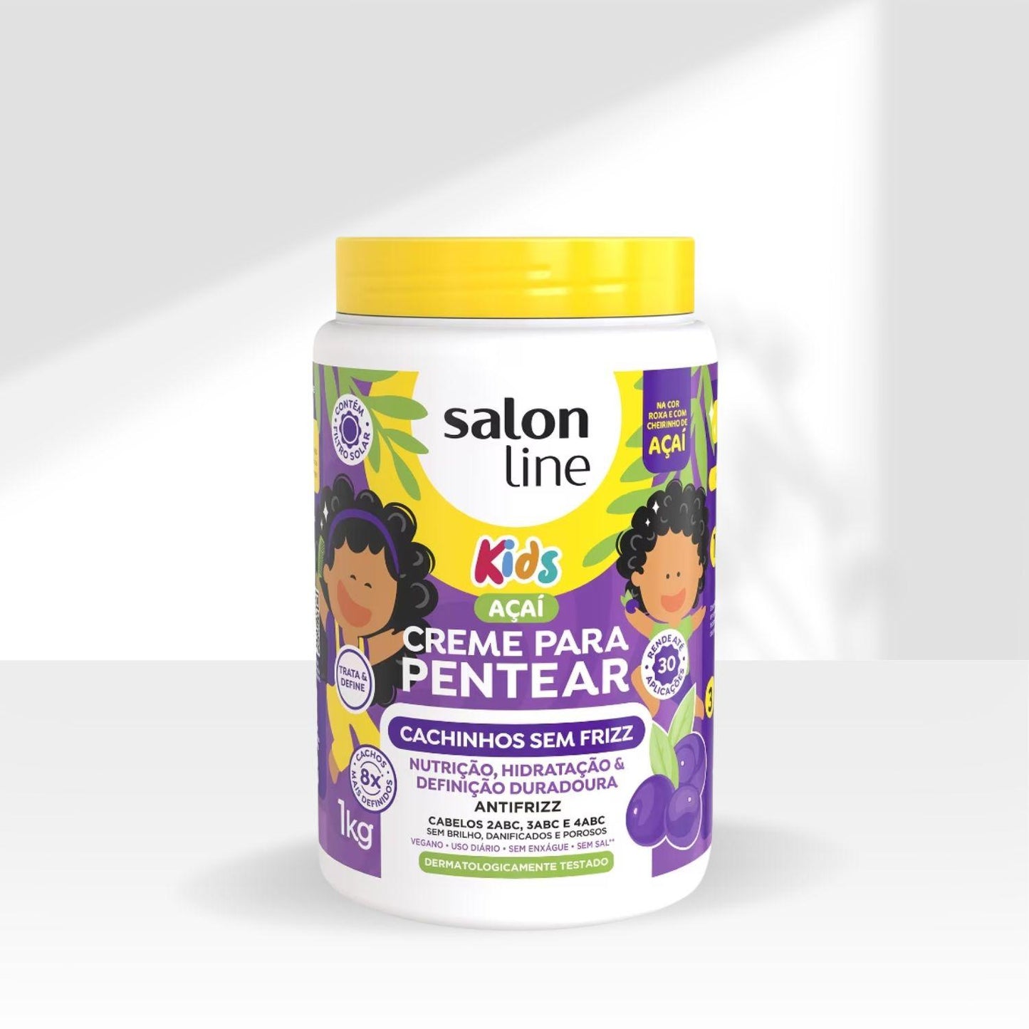 Creme de Pentear Salon Line Kids Açai Cachinhos Sem Frizz Creme 1 Litro