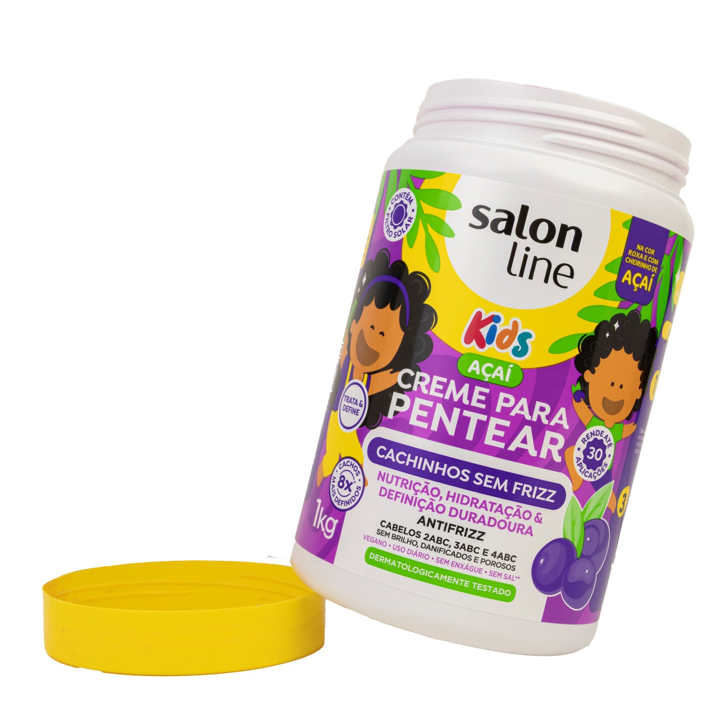 Creme de Pentear Salon Line Kids Açai Cachinhos Sem Frizz Creme 1 Litro