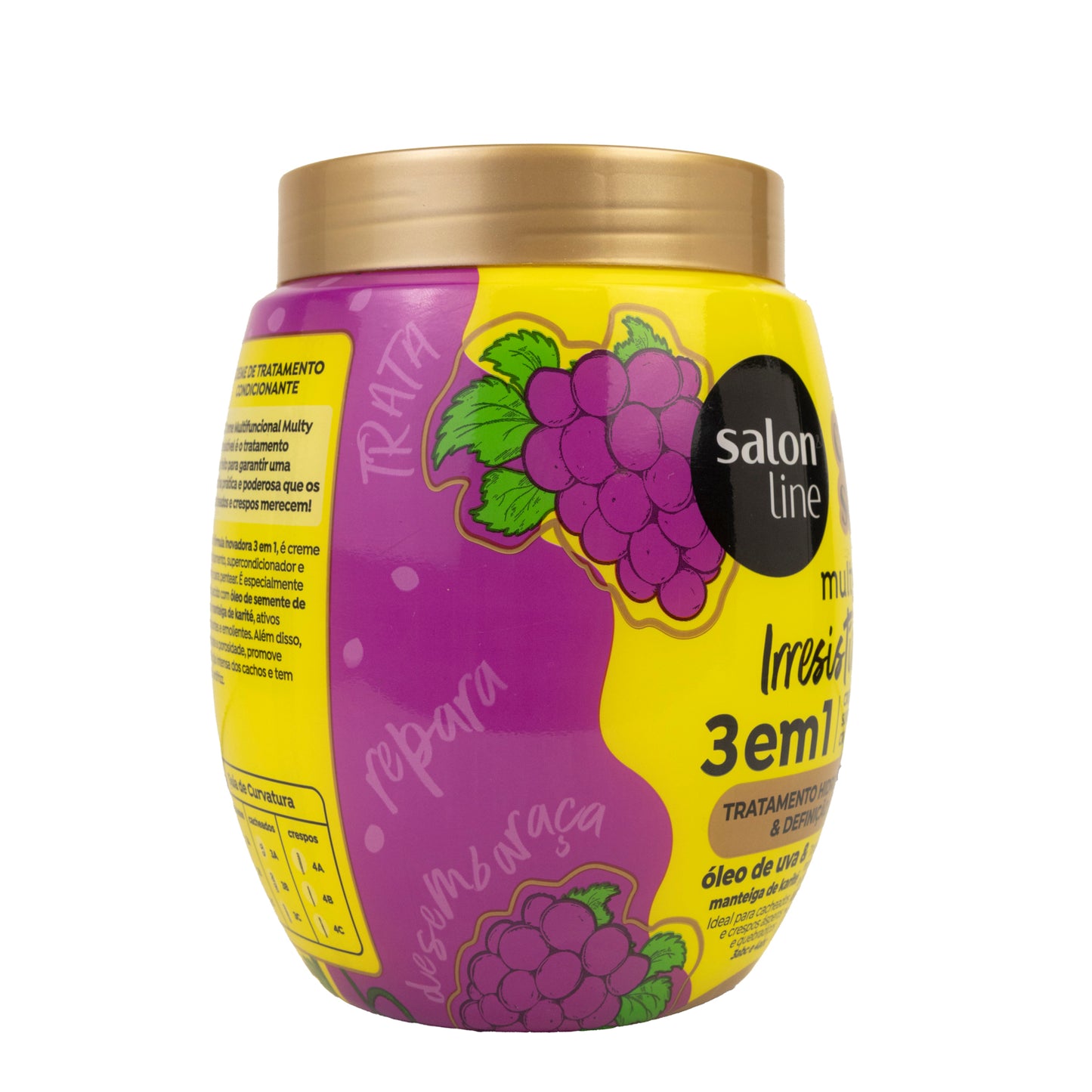 Creme de Pentear Salon Line Cachos dos Sonhos Irresistivel 3em1 Uva Creme para Cabelo Cacheado 1 Kg