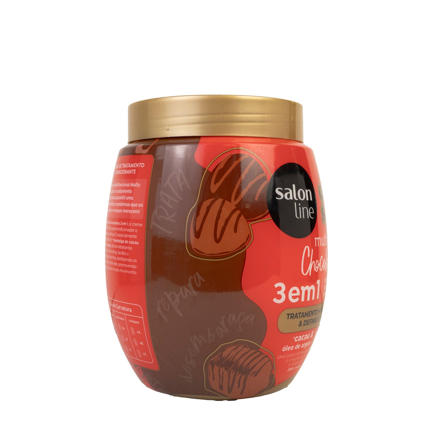 Creme de Pentear Salon Line Cachos dos Sonhos 3 em 1 Chocolate Creme para Cabelo Cacheado 1 Kg