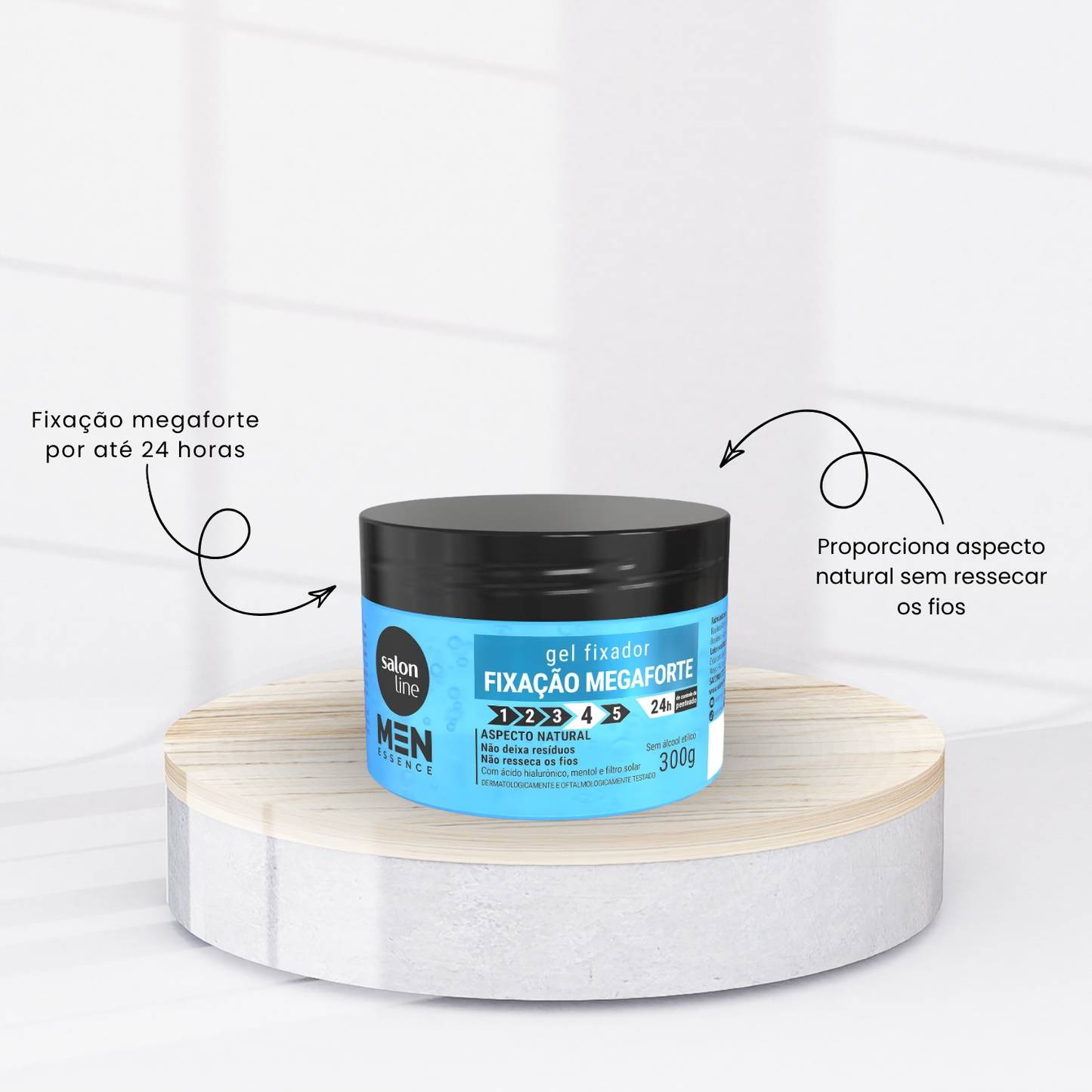 Salon Line Men Essence Fixação Mega Forte Gel Fixador 300ml