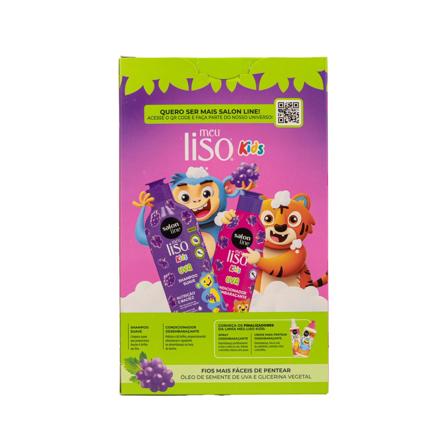 Kit Salon Line Meu Liso Uva kids Shampoo e Condicionador