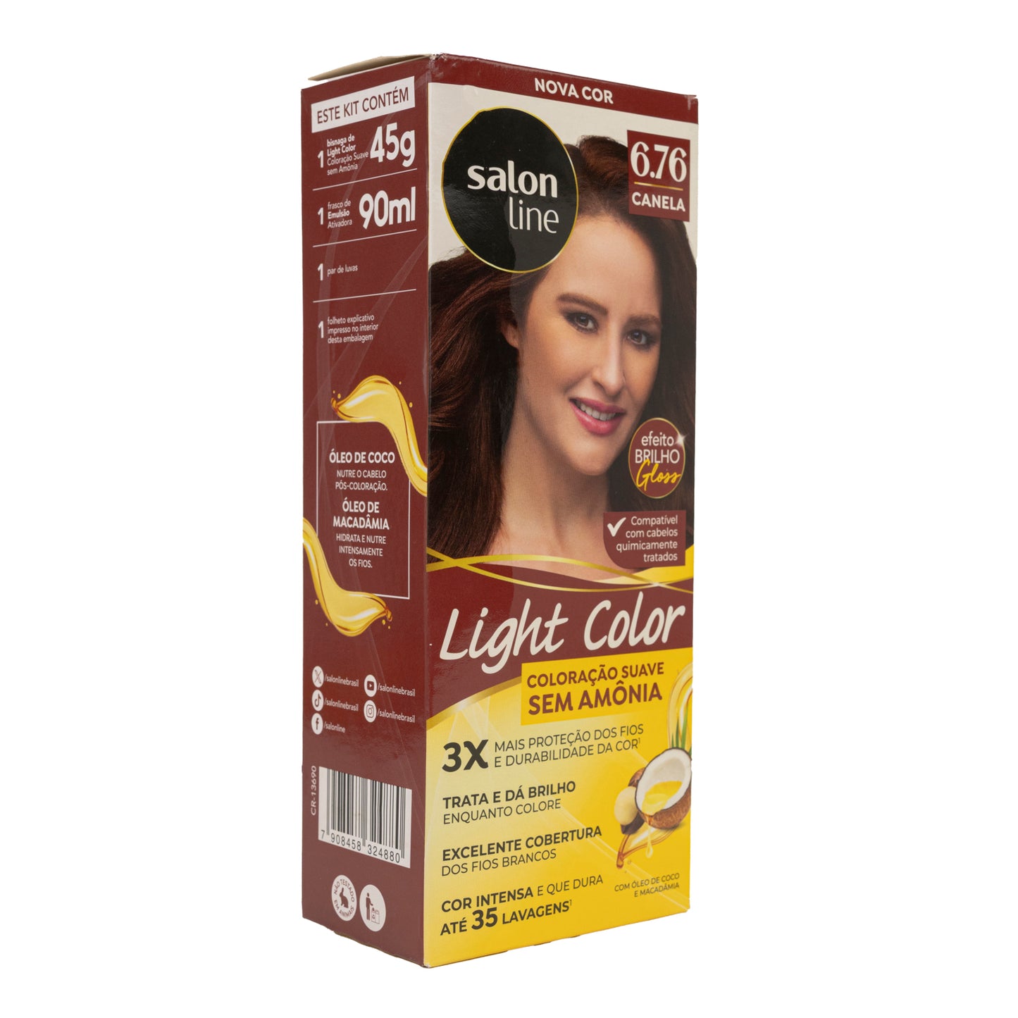 Tintura Salon Line Light Brilho Color 6.76 Canela Coloração