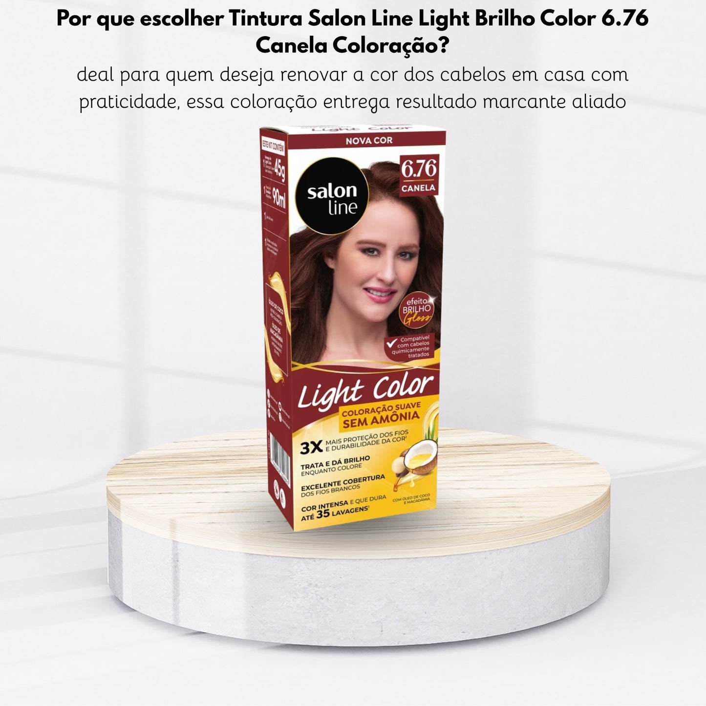 Tintura Salon Line Light Brilho Color 6.76 Canela Coloração