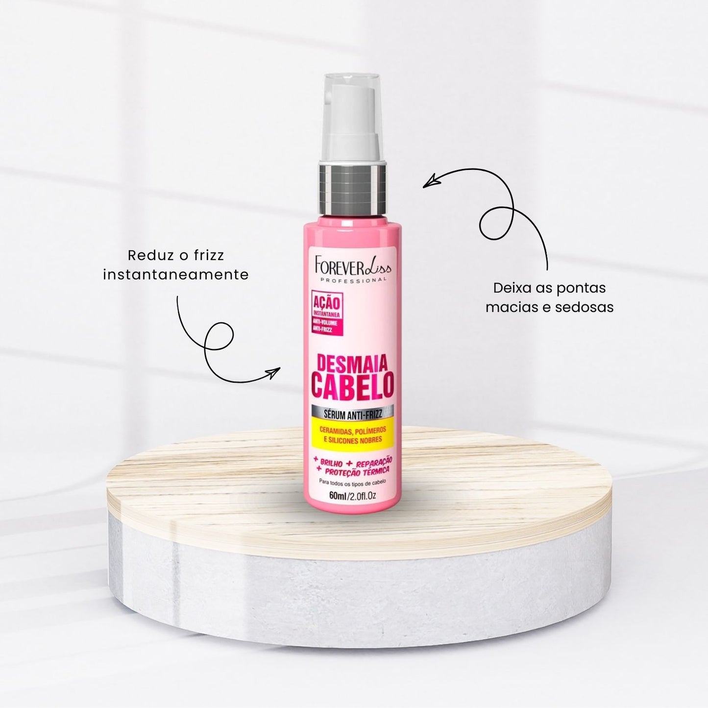 Serum Forever Liss Desmaia Cabelo Antifrizz Oleo Reparador de Pontas 60 ml