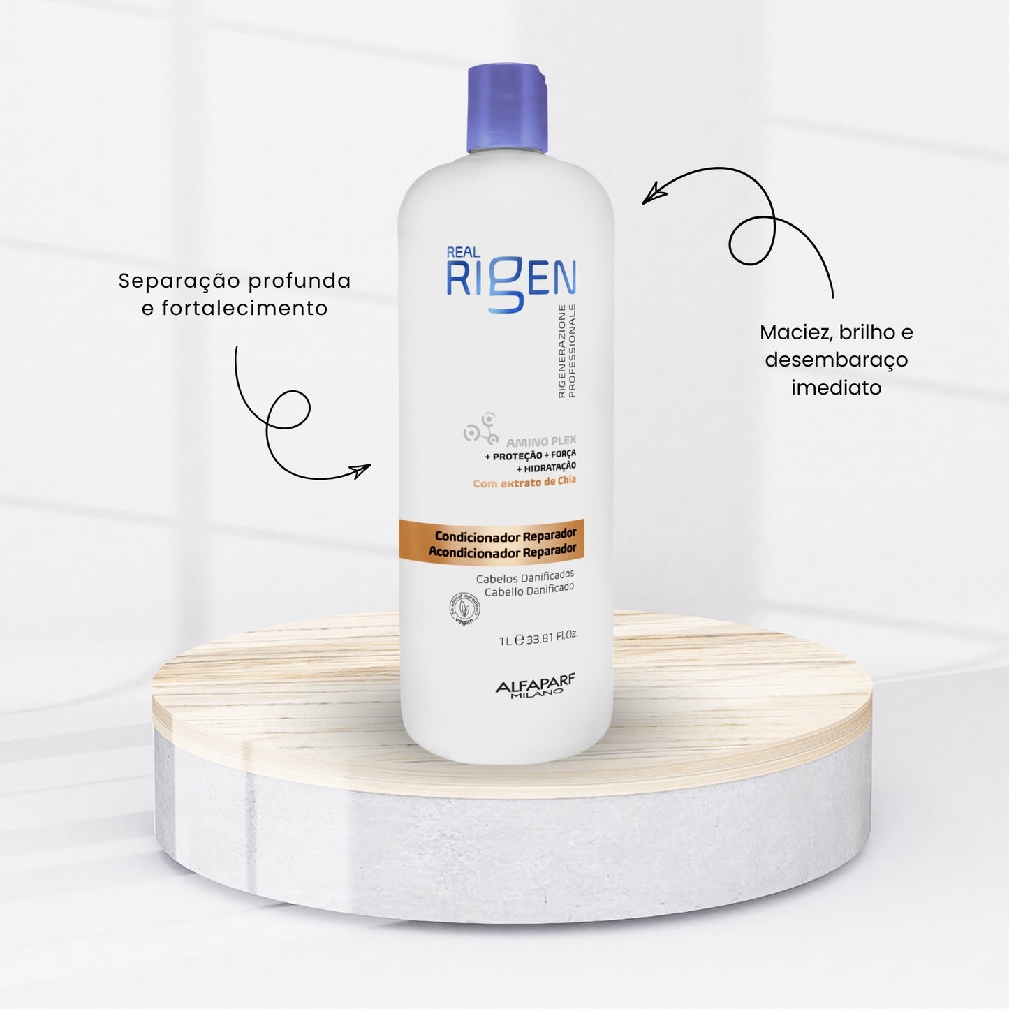 Condicionador Alfaparf Real Rigen Amino Plex Reparador 1 Litro
