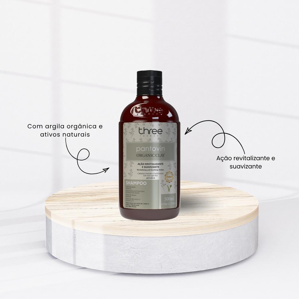 Shampoo Three Therapy Organic Clay Revitalizante 500 ml