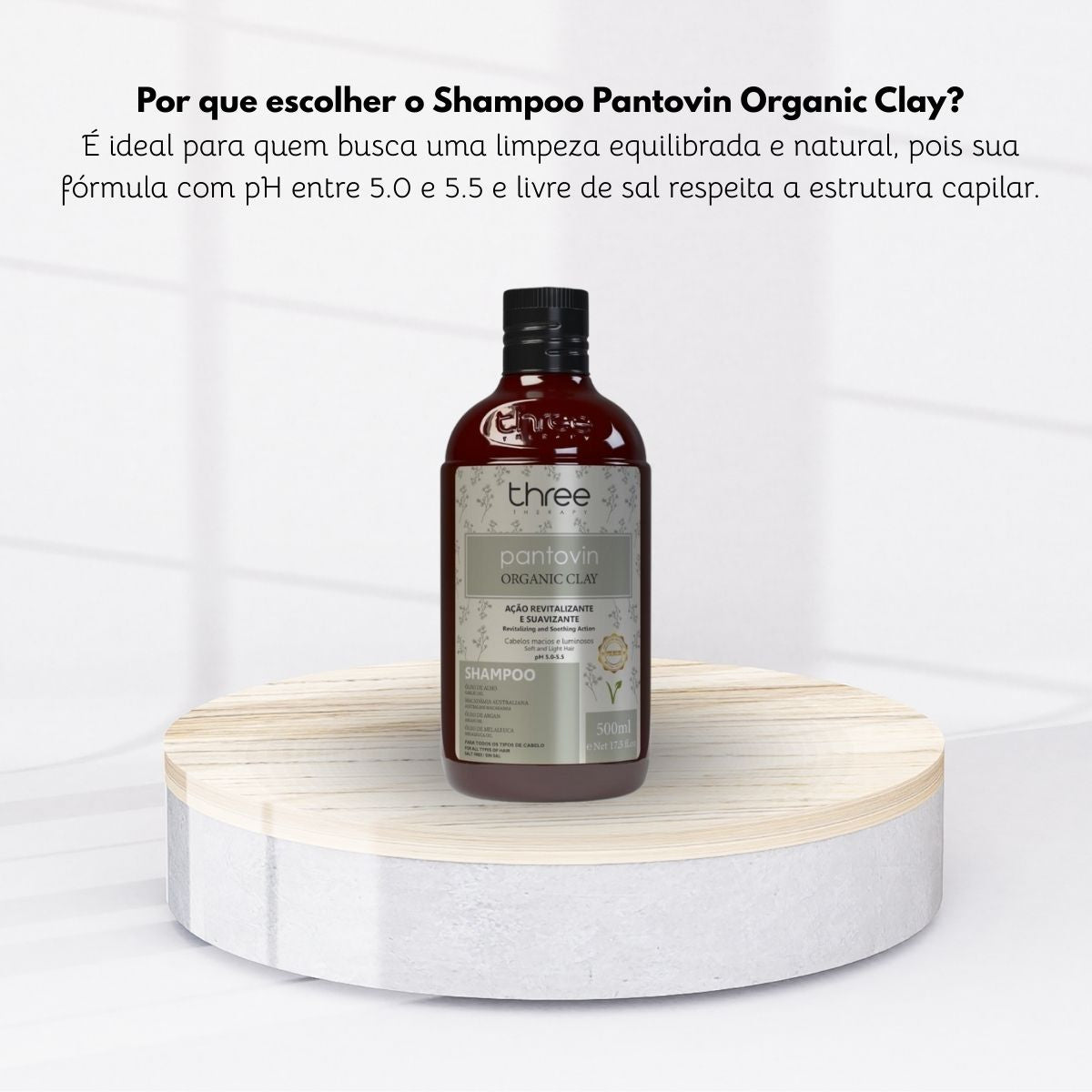 Shampoo Three Therapy Organic Clay Revitalizante 500 ml