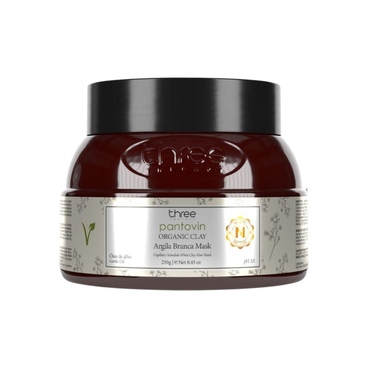 Máscara Three Therapy Organic Clay Argila Branca 250 g