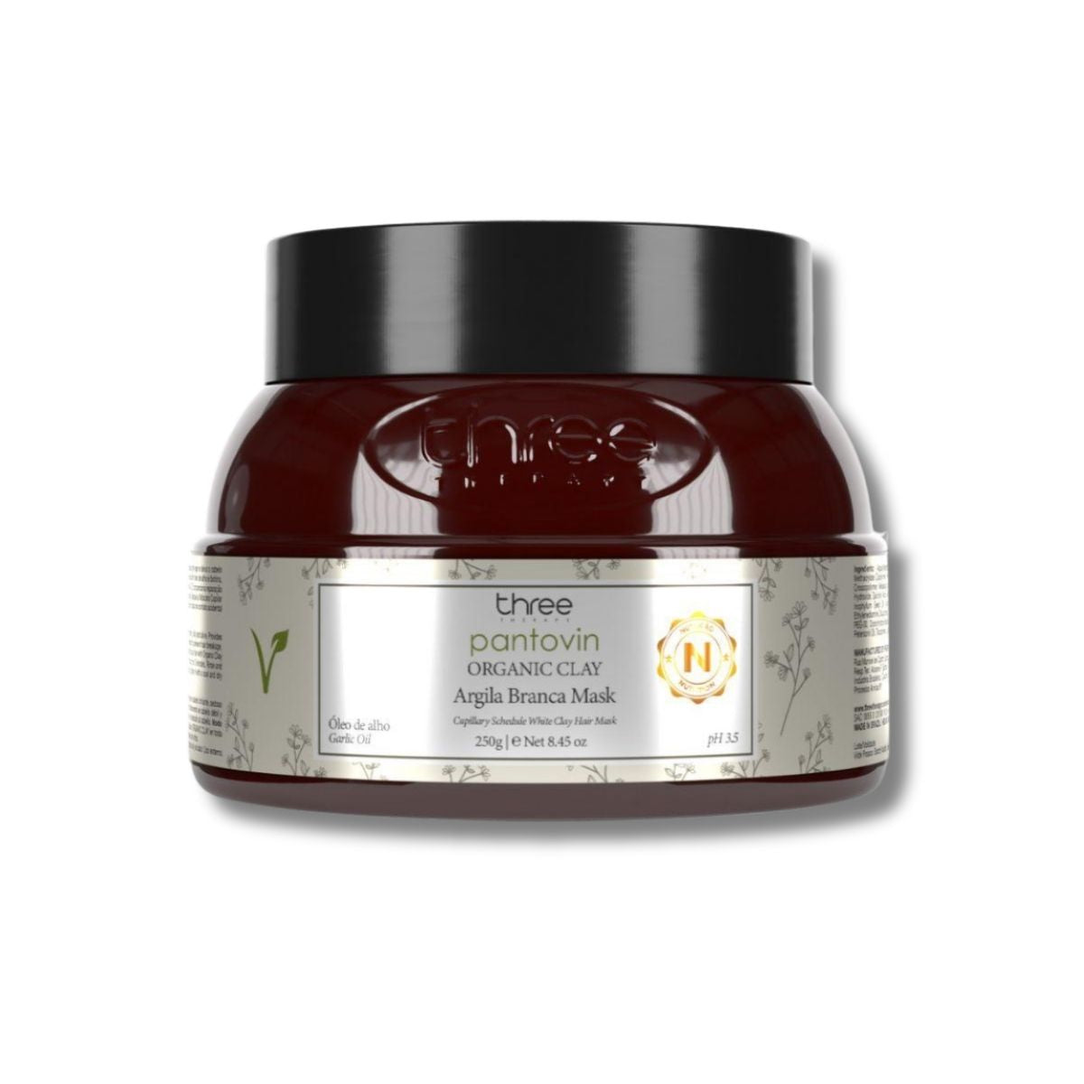 Máscara Three Therapy Organic Clay Argila Branca 250 g