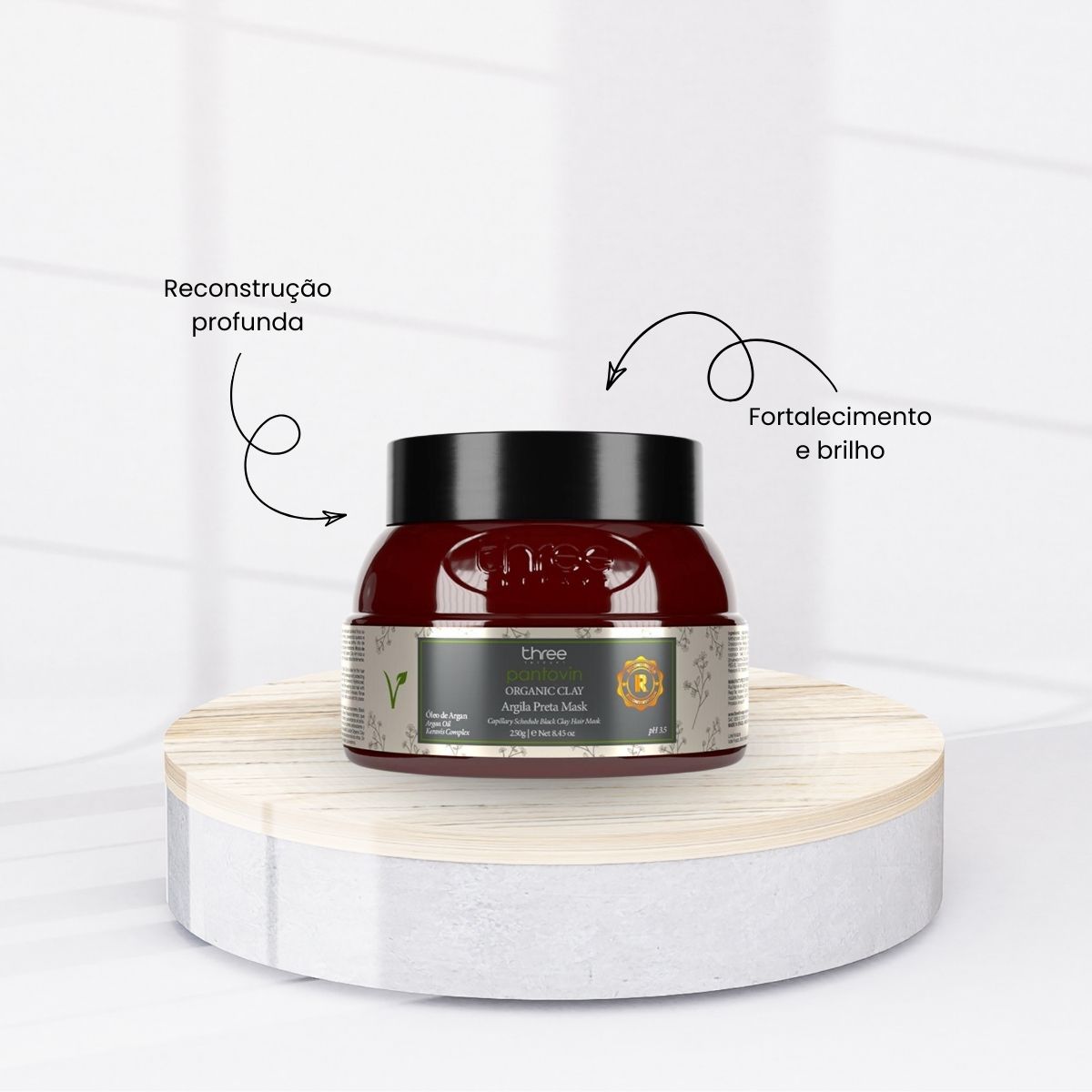 Máscara Three Therapy Organic Clay Argila Preta 250 g