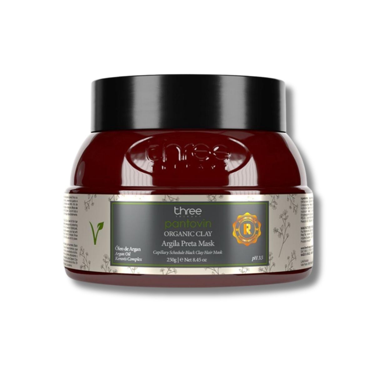 Máscara Three Therapy Organic Clay Argila Preta 250 g