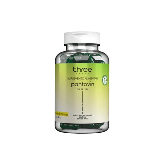 Three Therapy Pantovin Nutricosmético Cabelo e Unha 60 Caps