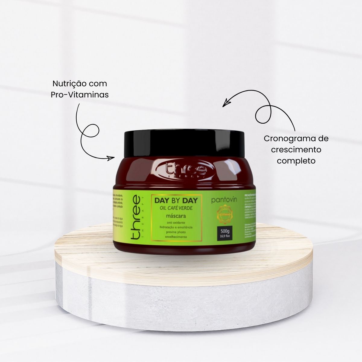 Máscara Three Therapy Day by Day Café Verde Oil 500 g