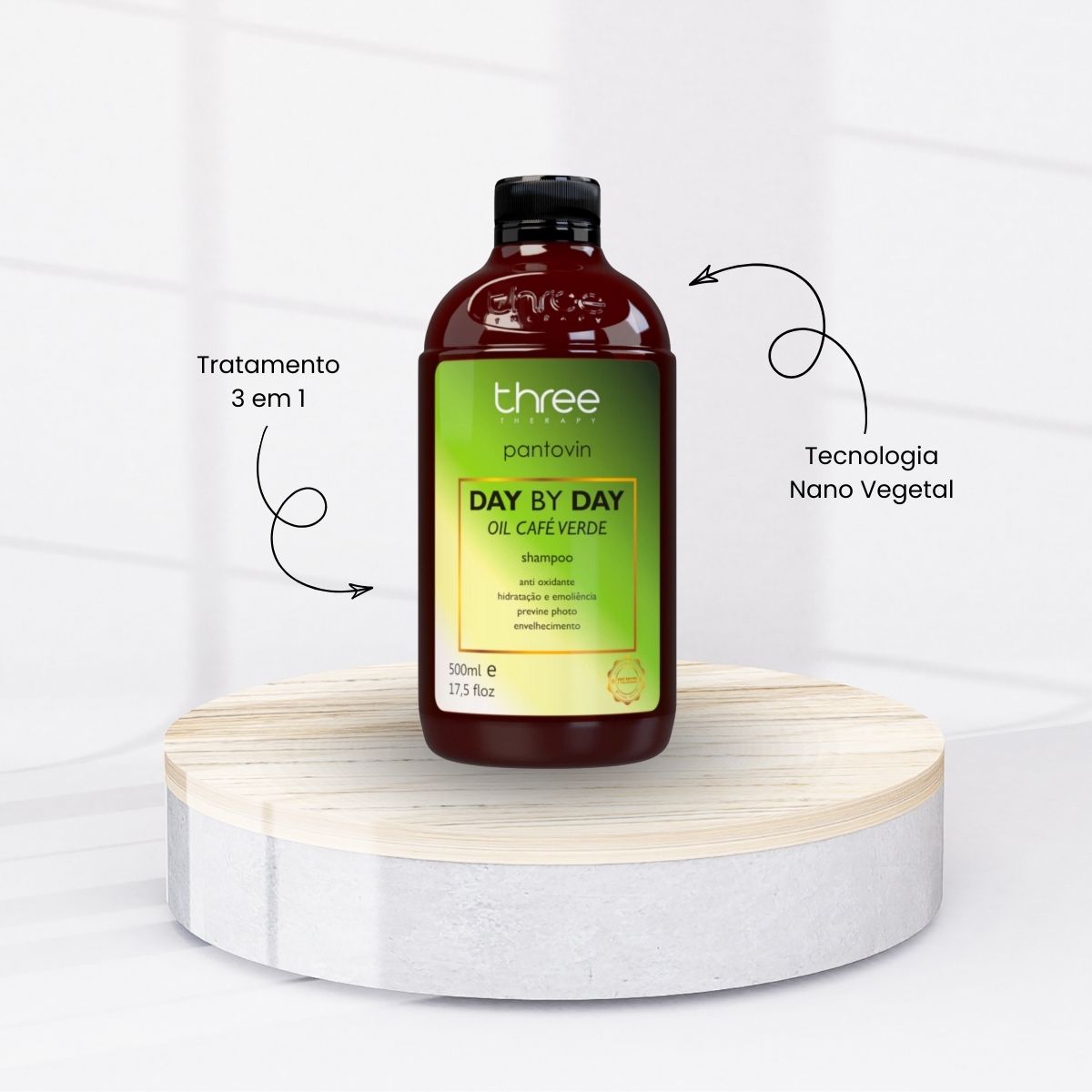Shampoo Three Therapy Day by Day Café Verde Oil 500 ml